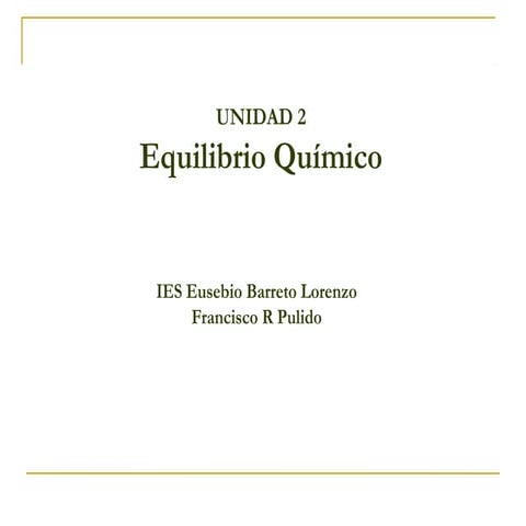 Equilibrio quimico presentacion