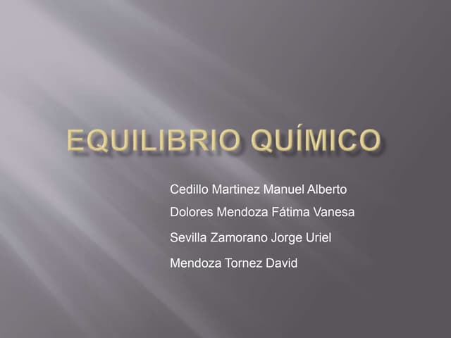 Equilibrio químico
