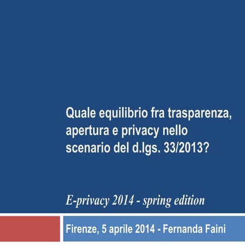 Equilibrio trasparenzaprivacydlgs33 2013_faini