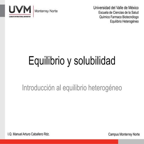 Equilibrio y solubilidad
