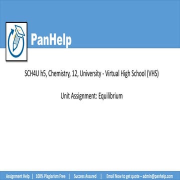 Equilibrium Assignment - Virtual High School (VHS) - SCH4U