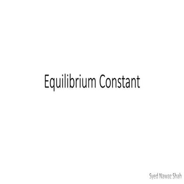 Equilibrium constant