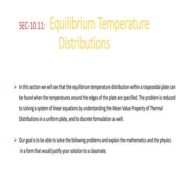 Equilibrium Temperature Distributions Application In Linear Algebra
