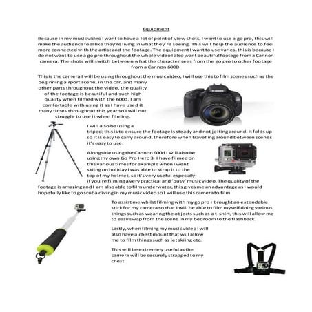 Equipment and props list | DOCX