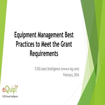 Equipment maintenance management: implementation | PPTX