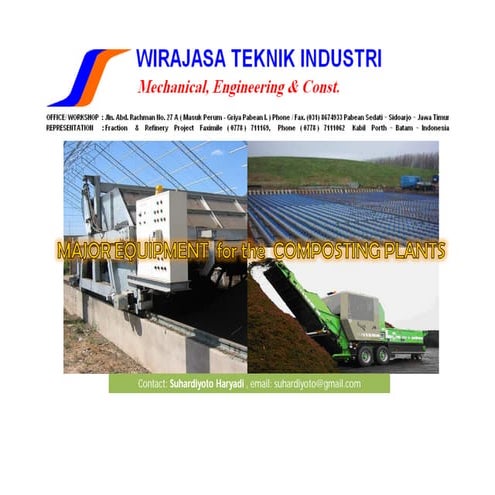 Major equipment of composting facility | PDF