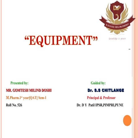 Pharmaceutical Equipment
