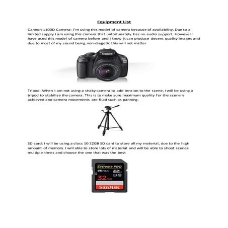 Filming Checklist - Day 1 | DOCX