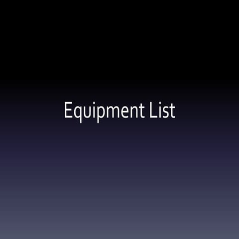 Equipment list A2 Media 