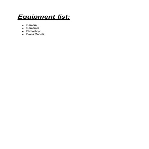 Equipment list