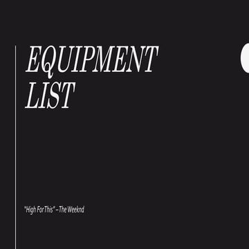 Equipment list