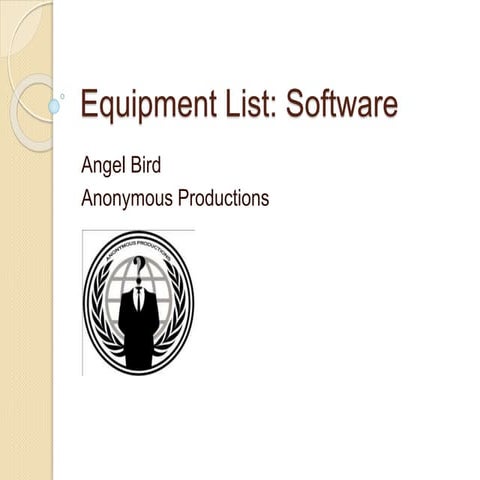 Equipment List: Software