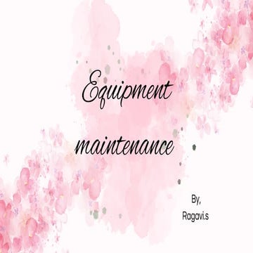EQUIPMENT MAINTENANCE PLAN PDF visual data 8
