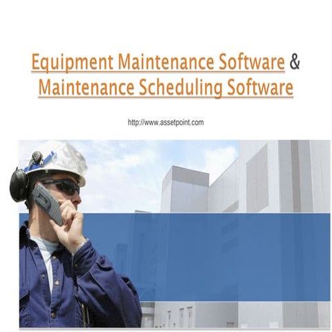 TabWare Maintenance Scheduling Software | PPT