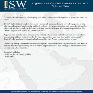 Equipment Of The Syrian Conflict