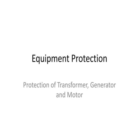 Equipment protection