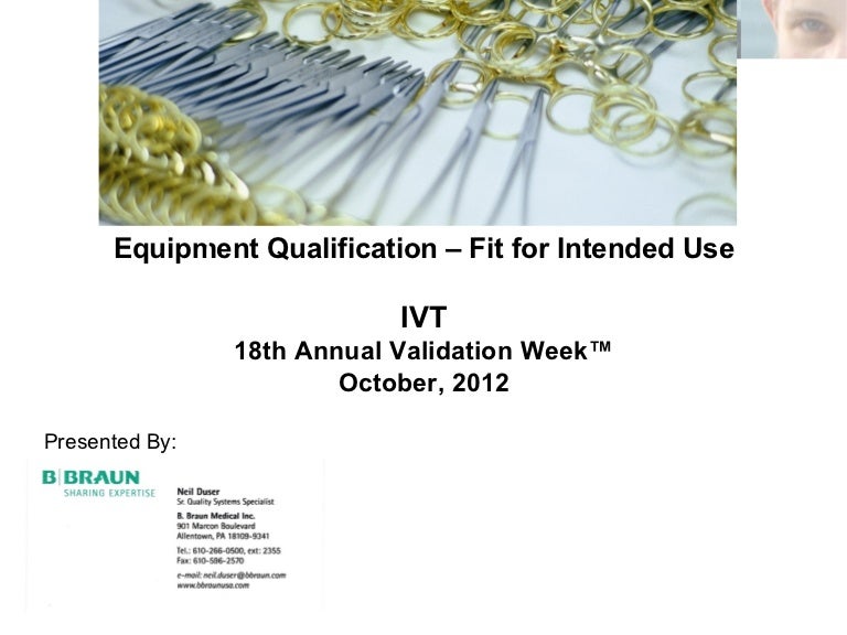 Equipment qualification