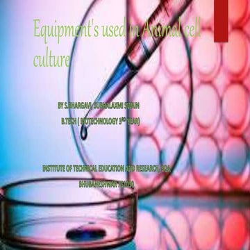 Equipment's used in animal cell culture