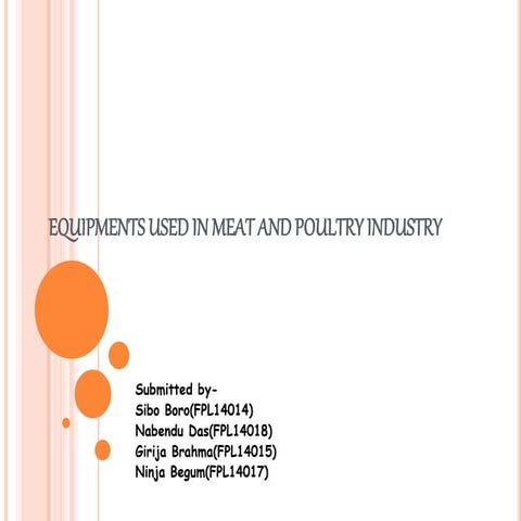 Equipments used in Meat and Poultry industry