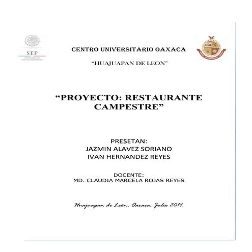 PROYECTO RESTAURANTE CAMPESTRE