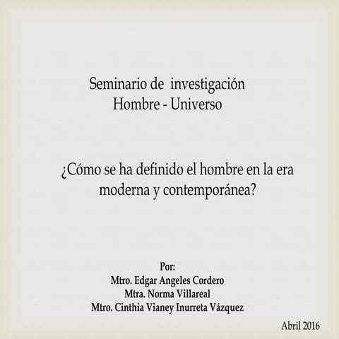 El hombre moderno contemporáneo 