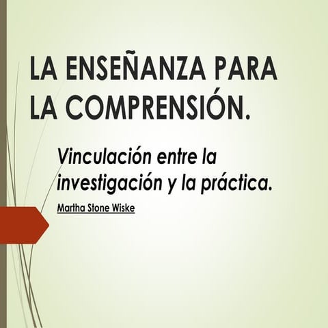 la enseñanza para la comprensión 