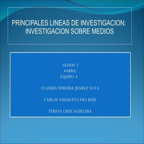 PRINCIPALES LINEAS DE INVESTIGACION