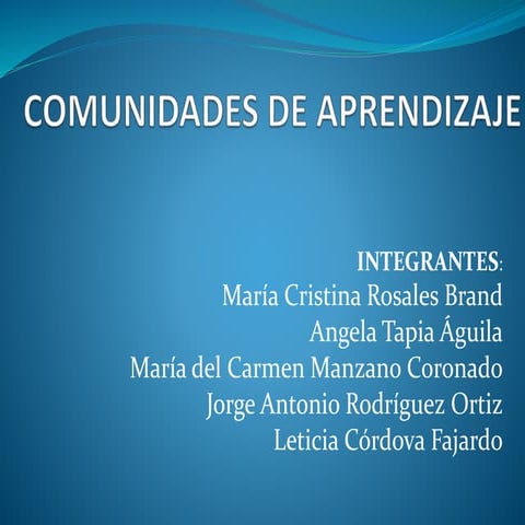 Comunidades de aprendizaje | PPTX
