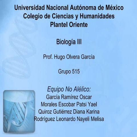 Relaciones no alélicas.