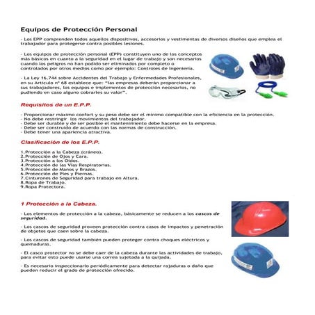 Equipos de protección personal