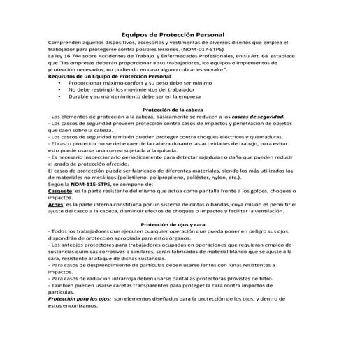 Equipos de protección personal