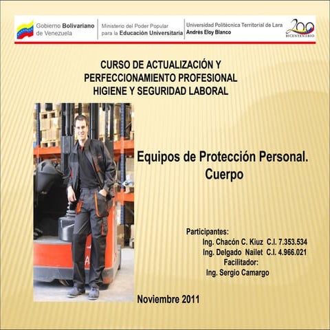 Equipos de protección personal cuerpo