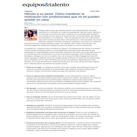 Análisis de María Obispo en Equipos & Talento