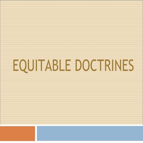 Equitable doctrines