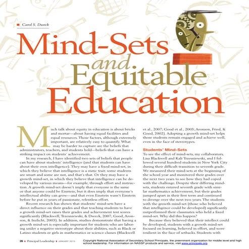 Equitable mindsets