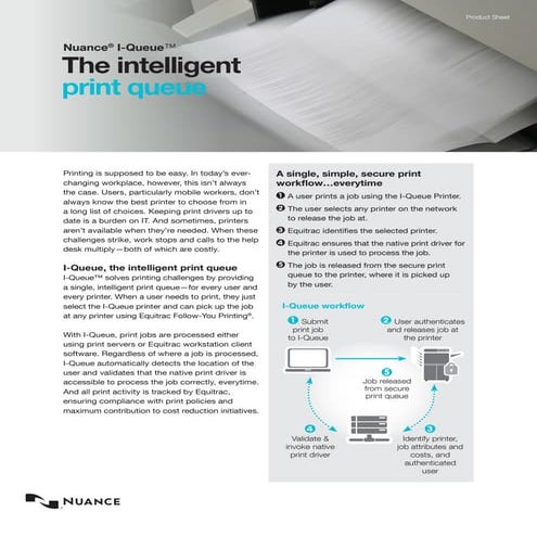 Equitrac i queue - datasheet | PDF