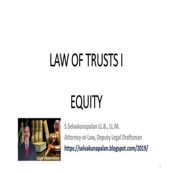 Equity in the context of Sri Lankan Law - :Law of Trust