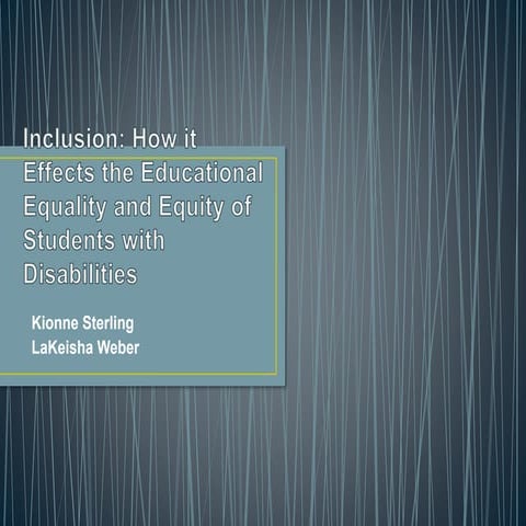 Equity and equality in special education