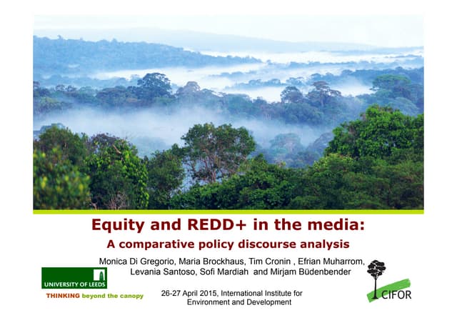 Equity workshop: Equity and REDD+ in the media