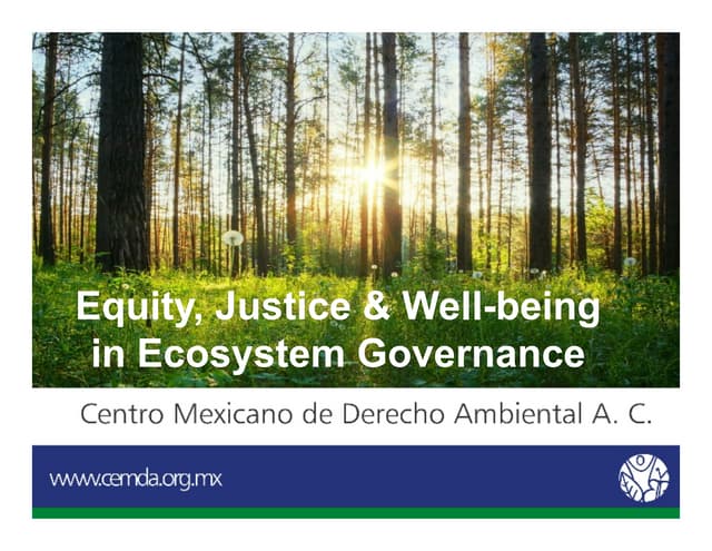 Equity workshop: Equity, justice & well-being in ecosystem governance in Mexico