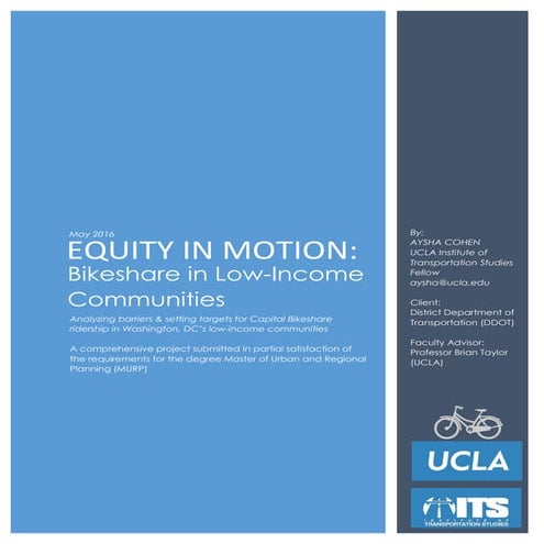 [Slides] Equity in Motion: Bikeshare in Low-Income Communities | PDF