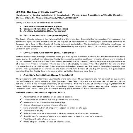 Equity jurisdictions