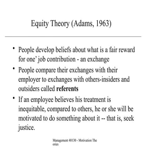 EquityReinforcement.pptx Equity theory in