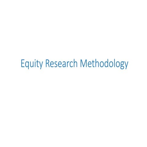 Equity Research Methodology