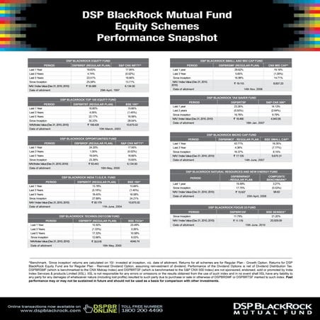 DSP BlackRock Equity schemes