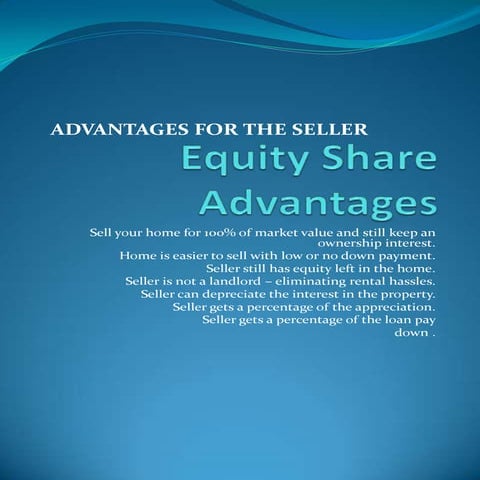 Equity share advantages