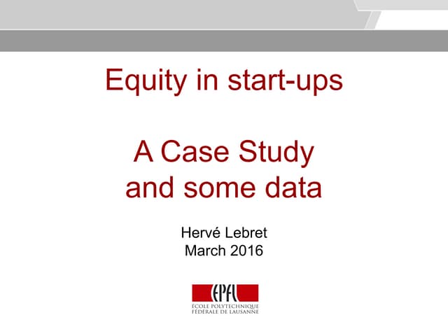 Equity split in start ups