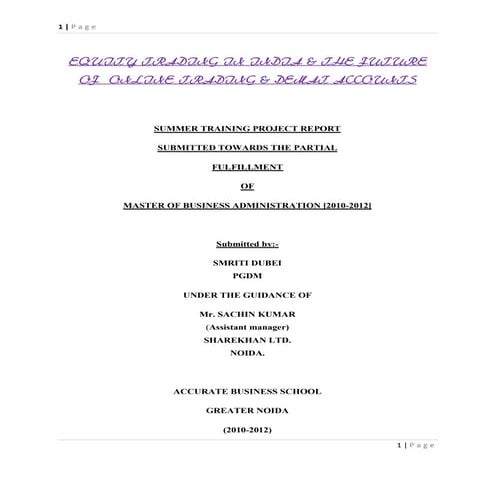 Equity trading in india