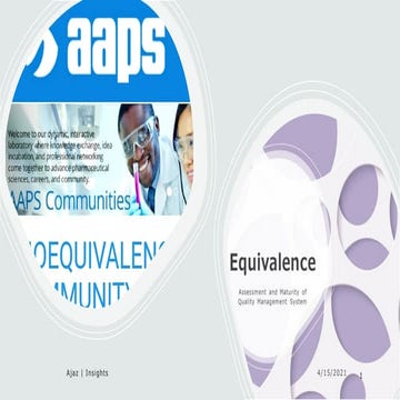 Equivalence Assessment and Maturity of Quality Management Systems