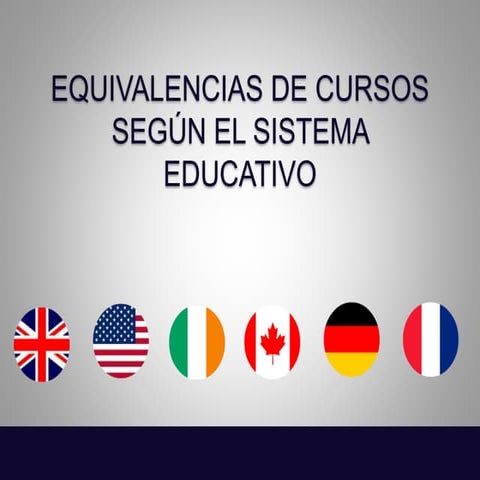 Equivalencias de cursos según el sistema educativo